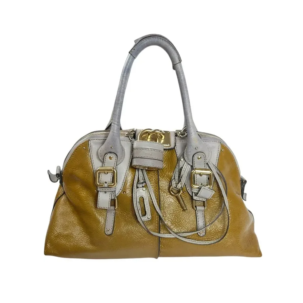 Vintage Chloé Paddington Bag Two-Tone Dome Tote Bag Y2K Patent Leather